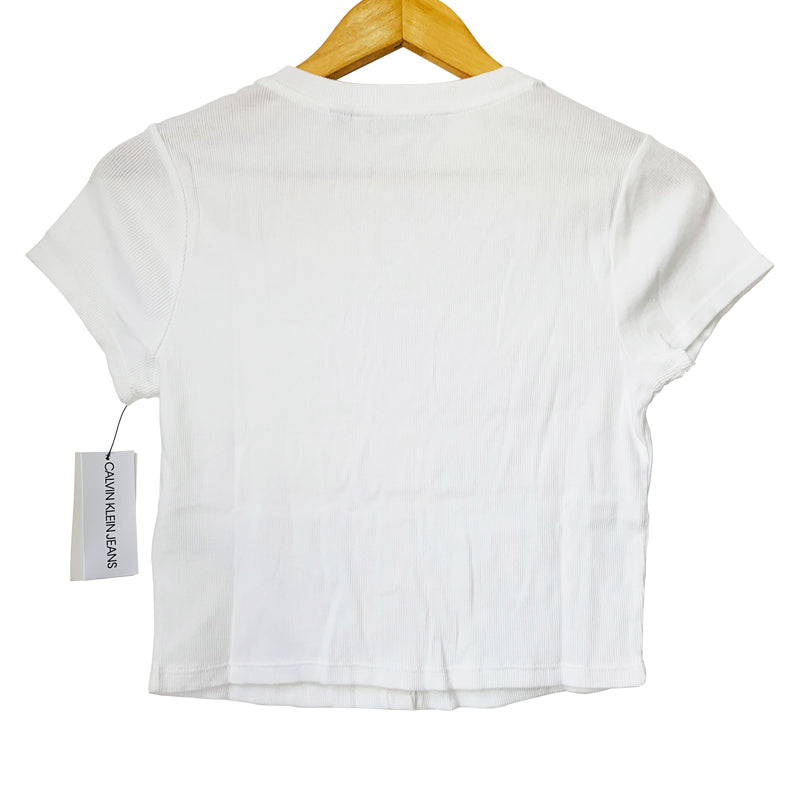Calvin Klein Jeans  Cotton Crop Top  Color White Size M