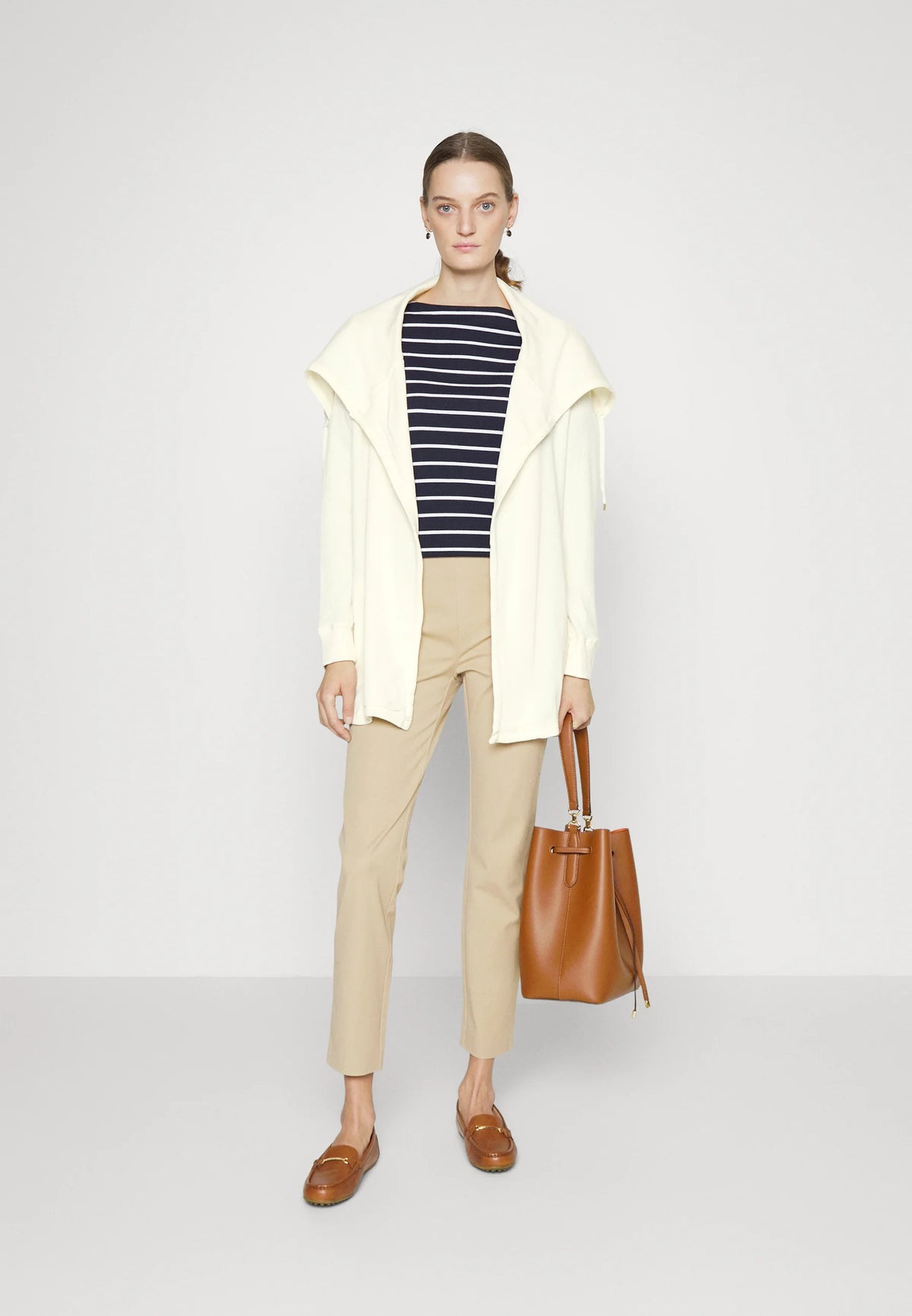 Lauren Ralph Lauren Women's Thermal Waffle-Knit Cardigan  Pale Cream Size XS