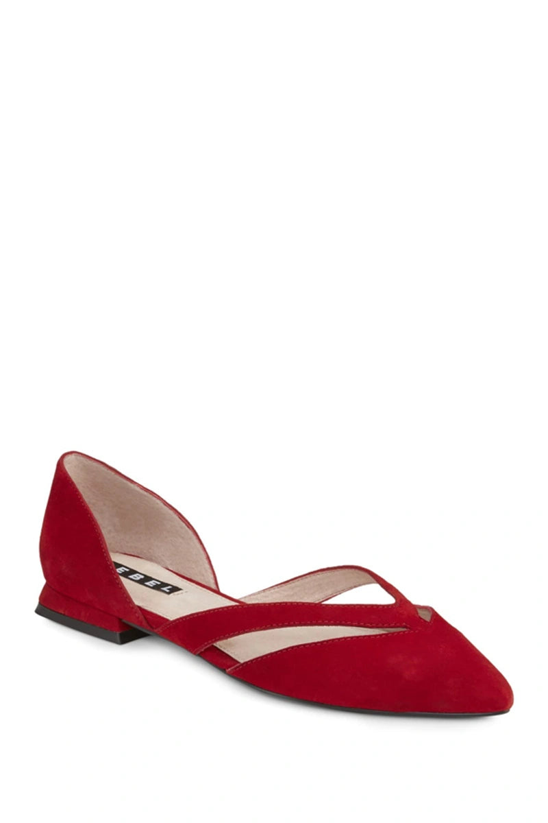 REBEL WILSON Acca-scuse Me Dorsay Low Heeled Flats  Color Red Size 7.5W