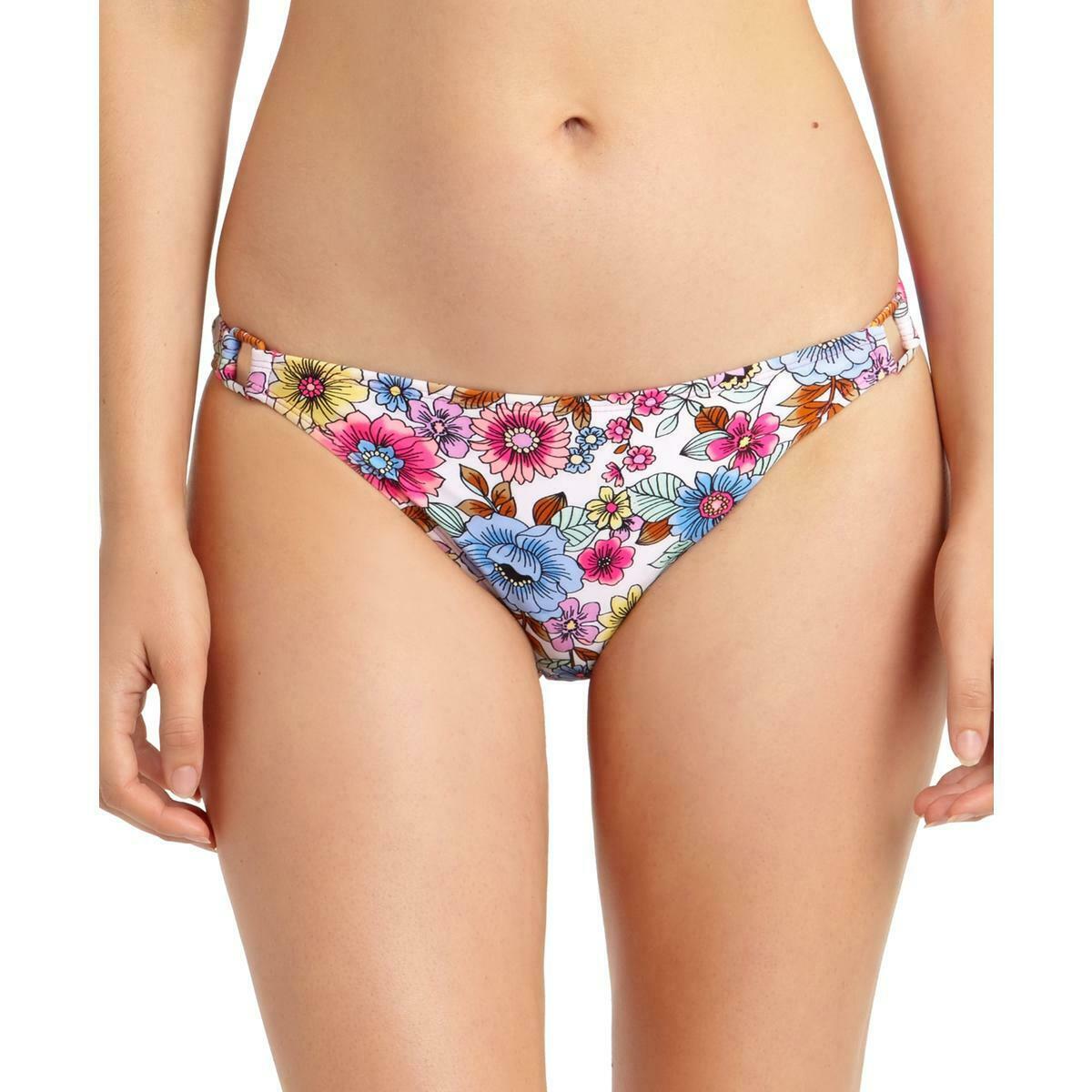 California Waves Women's Ring Detail Swim Bottoms  Floral Print Size XS
