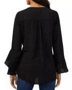 VINCE CAMUTO Women's Flutter Sleeve Crossover Top  Color Rich Black Size XS