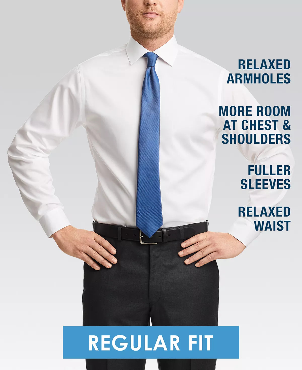Alfani Men's Classic/Regular-Fit Performance Dress Shirt  Sierradale White 16/16.5 34/35