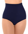SWIM SOLUTIONS Ultra High-Waist Swim Bottoms  Color Navy Size 14