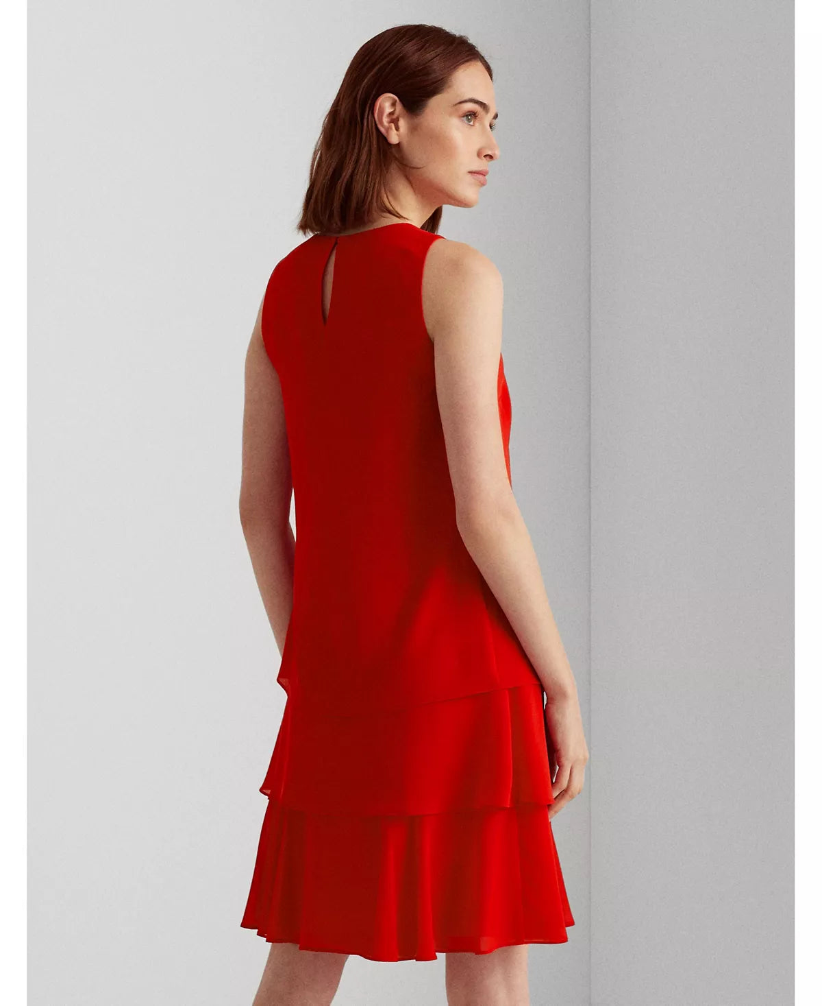 Lauren Ralph Lauren Petite Georgette Shift Dress  Color Red Size 16P