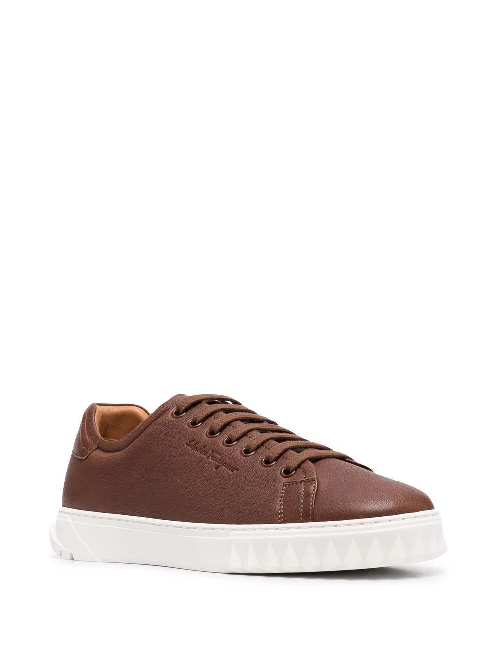 Ferragamo Men's Cube Eco low-top sneakers Color Brown Size