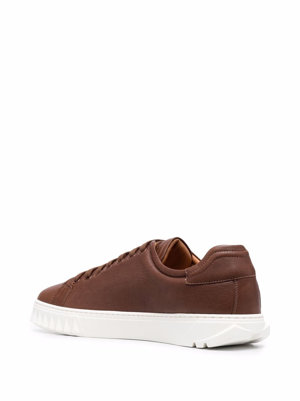Ferragamo Men's Cube Eco low-top sneakers  Color Brown Size 8.5M