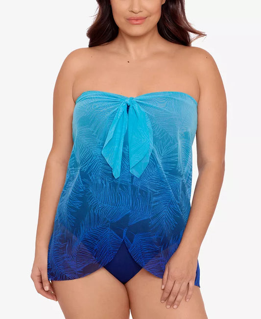 LAUREN RALPH LAUREN Plus Size Flyaway One-Piece Swimsuit  Color Blue Size 18W