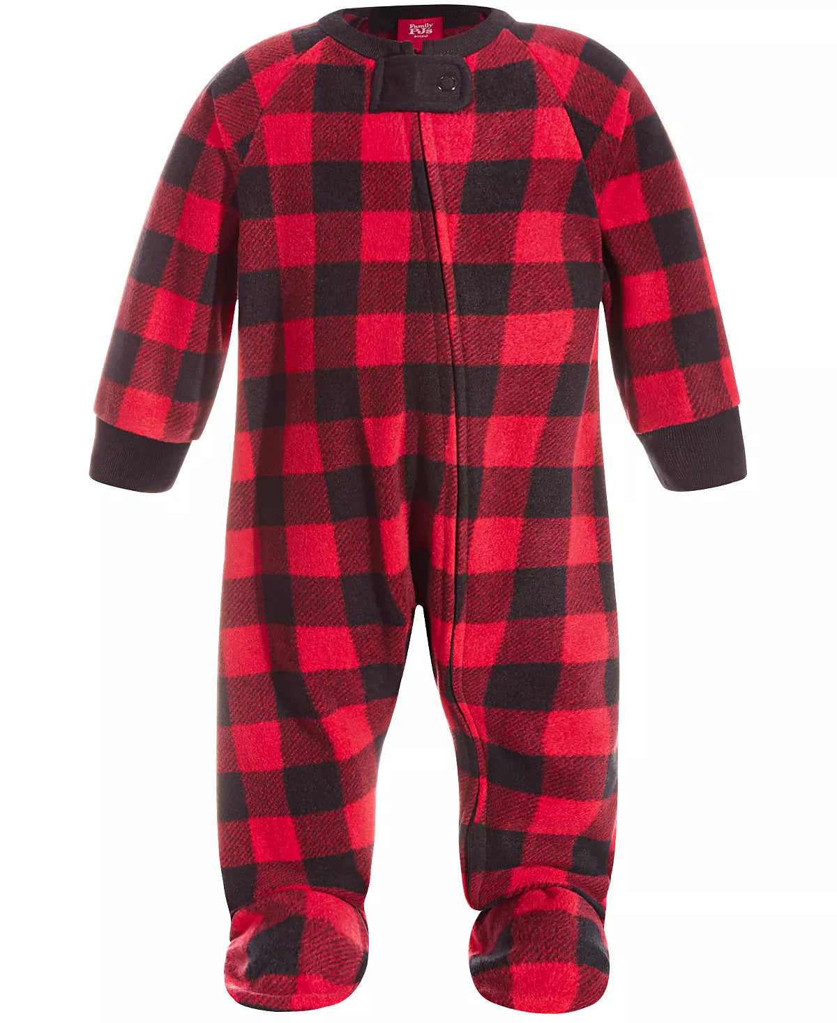 Family Pajamas Matching Baby Red Check Printed Footed Coverall Color Red Check Size 12M