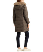 Lauren Ralph Lauren Women's Faux-Fur-Trim Hooded Down Puffer Coat  Color Gray Size XL