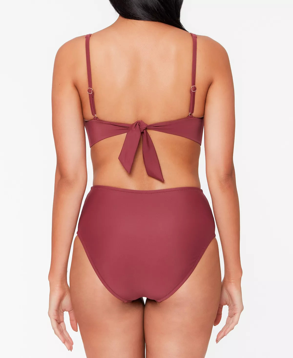 BAR III Banded V-Wire Bikini Top   Color Red Velvet Size S