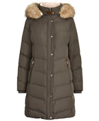 Lauren Ralph Lauren Women's Faux-Fur-Trim Hooded Down Puffer Coat  Color Gray Size XL