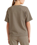 LAUREN RALPH LAUREN Women's Petite Houndstooth Print T-Shirt  Classic Camel Size PL