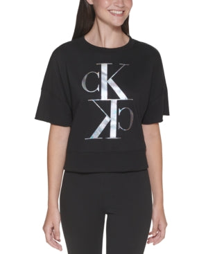 CALVIN KLEIN JEANS Foiled Iconic Logo T-shirt  Color Black Size M