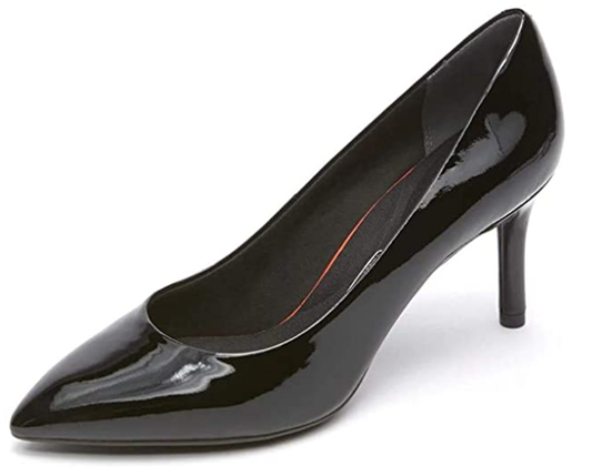 Rockport Women's Total Motion 75mm Pointy Pump  Color Black Kid Suede Size 9M