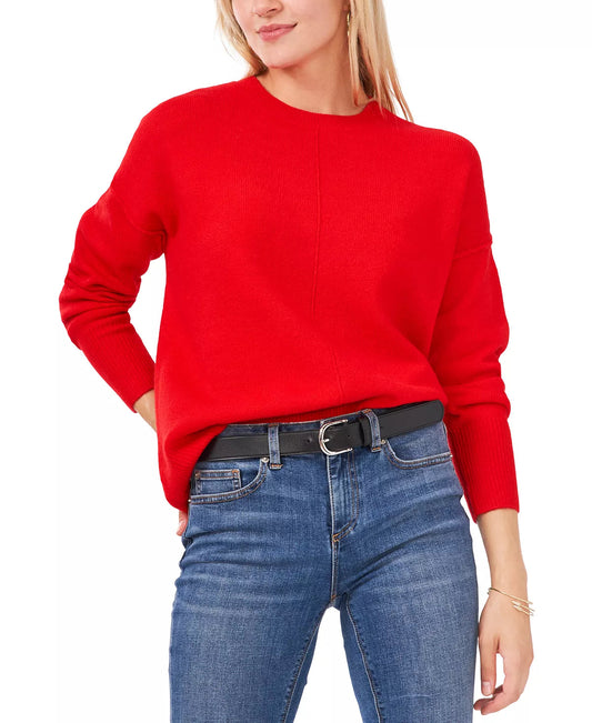 VINCE CAMUTO Women's Long Sleeve Extend Shoulder Sweater  Bright Cherry Size XL
