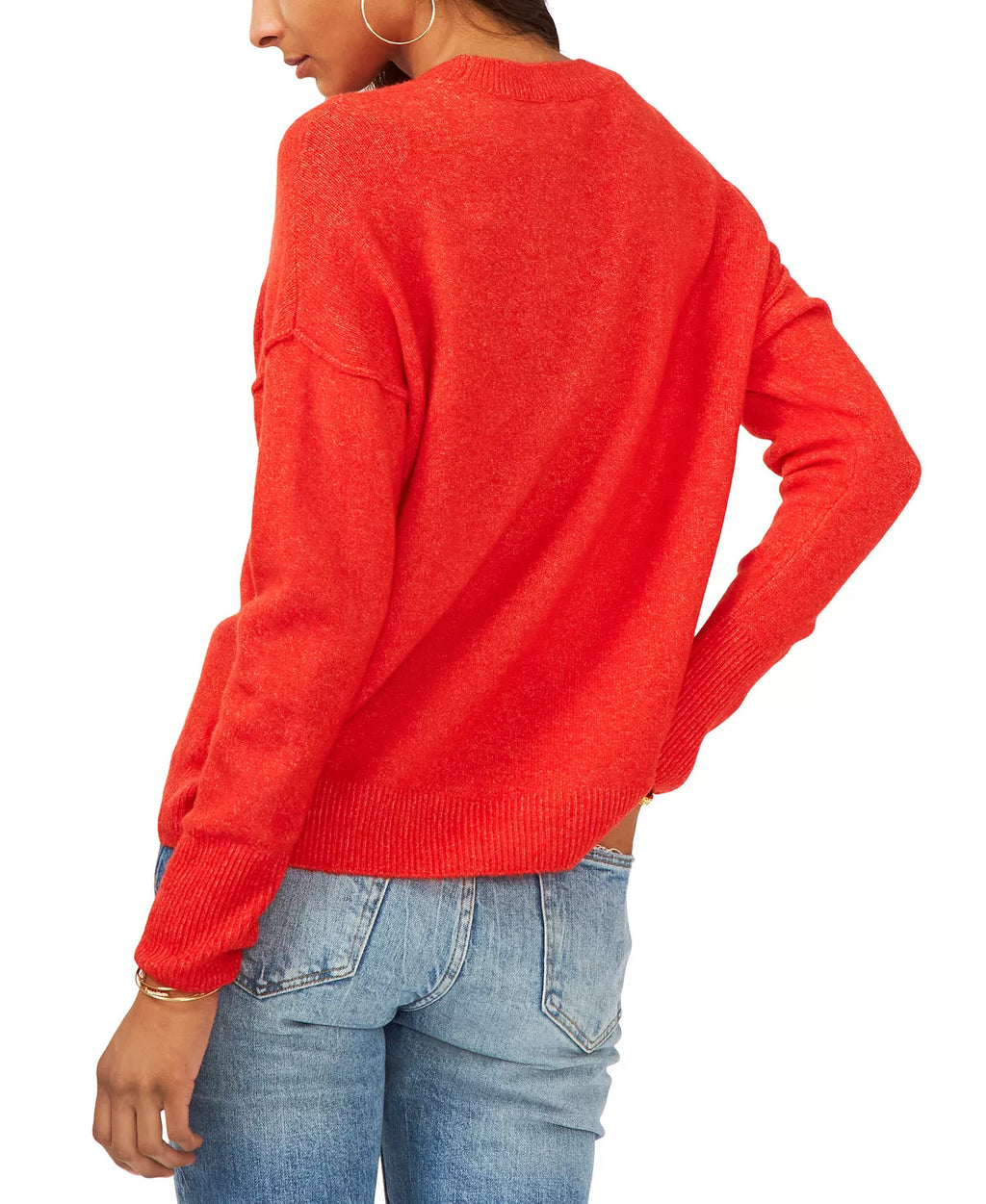 Vince Camuto Womens Long Sleeve Extend Shoulder Sweatshirt  Color Crossfire Size L