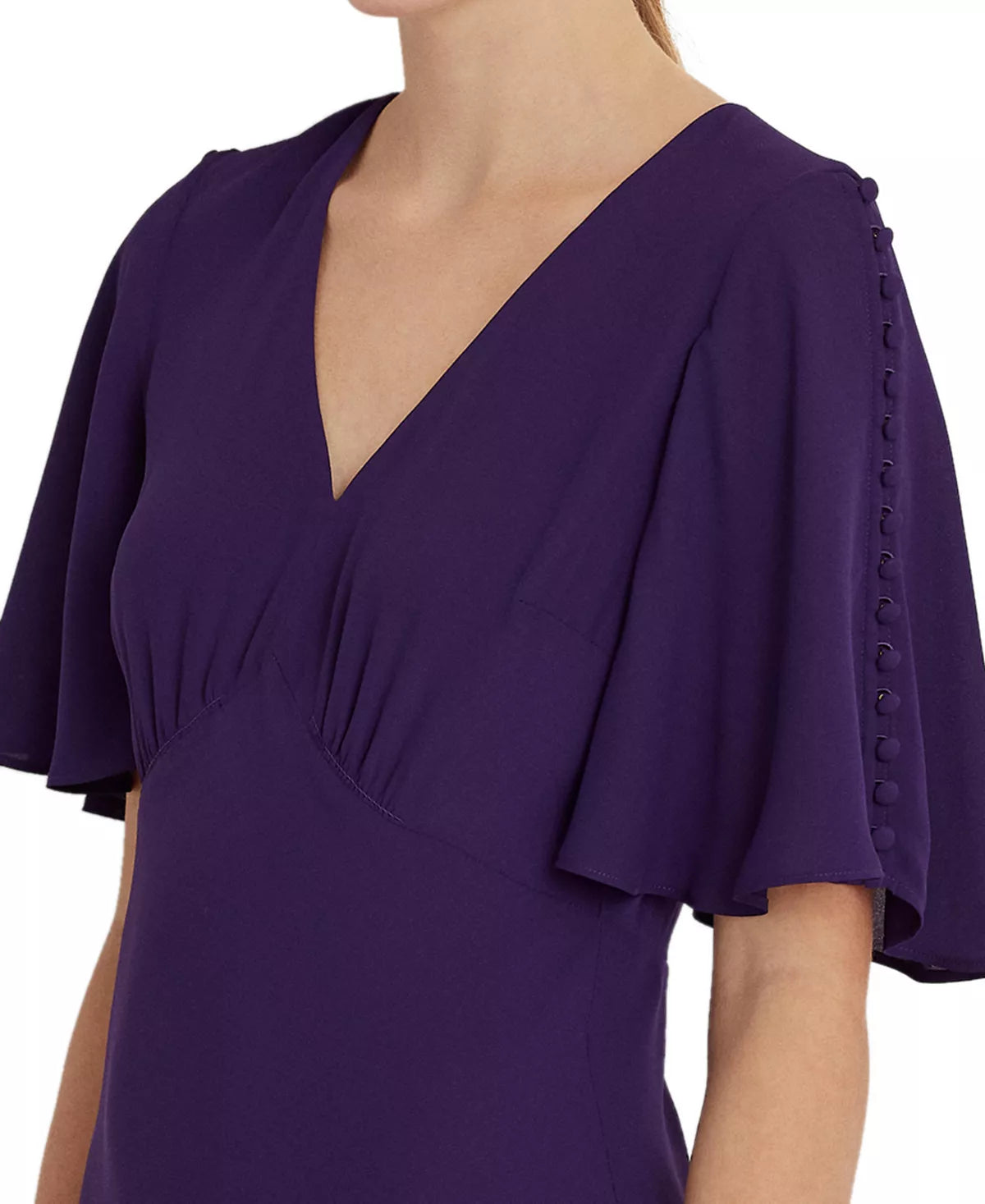 ralph lauren purple wrap dress Lauren Ralph Lauren NWT Blk Label Velvet Purple Faux Wrap Midi Dress Sz 6 or 10