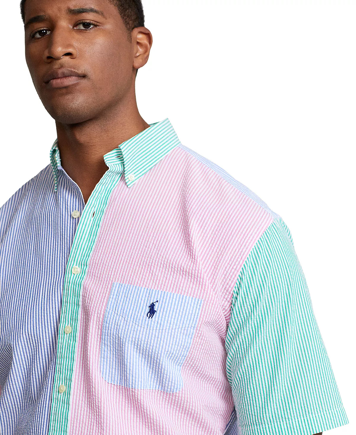 POLO RALPH LAUREN Men's Big & Tall RL Prepster Seersucker Fun Shirt  Multicolor Size 2LT