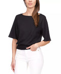Michael Kors Women's Smocked-Hem Top  Color Black Size M