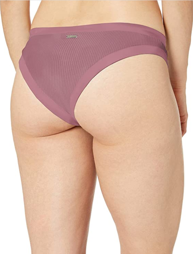 Body Glove Audrey Low Rise Bikini Bottoms  Ibiza Ribbed Rosewood Size S