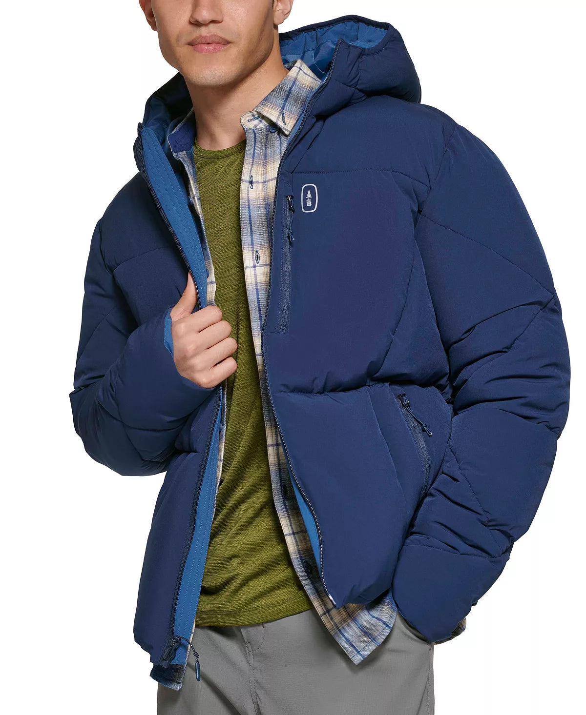 BASS OUTDOOR Men's Glacier Quilted Full-Zip Hiking Jacket  Color Blue Size S