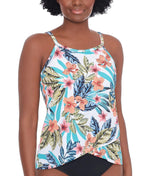 Swim Solutions Women's Swimwear  High Neck Tankini   Color Floral Size 14