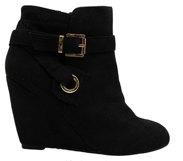 Rebel by Zigi Women's Keylie Faux Suede Wedge Boots  Black Size 8