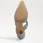 Sam Edelman Women's Tillary Pleated High Heel Mules  Color Pebble Grey Size 7.5M