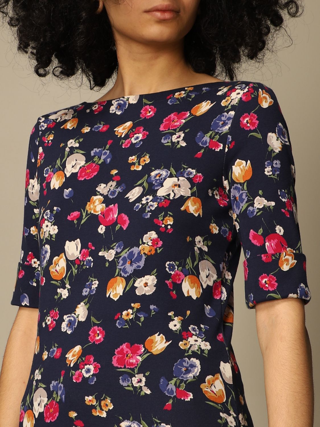 Lauren Ralph Lauren Women's Plus Size Elbow Sleeve Top  French Navy Size 1X