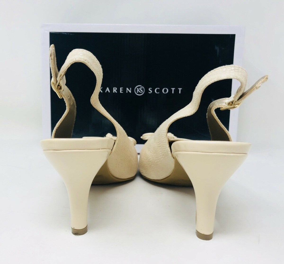 Karen Scott Women's Glenna Slingback Pumps  Ivory Size 6.5