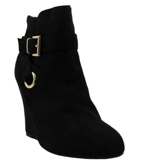 Rebel by Zigi Women's Keylie Faux Suede Wedge Boots  Black Size 8