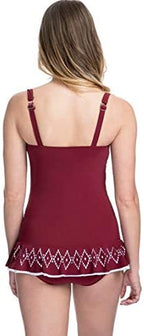 Profile by Gottex Merlot Tutti Frutti Lasercut Swimdress Color Merlot Size 6D