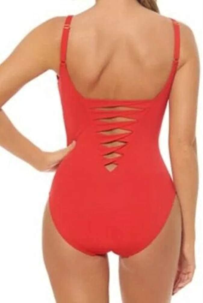 Bleu Rod Beattie Twisted-Front One-Piece Swimsuit Color Black Size 10