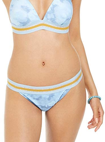 Hula Honey Women's Tie Dye Hana Beach Printed Bikini Swim Bottom  Surf Blue Size L
