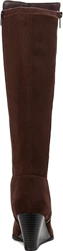 Style & Co. Womens August Faux Leather Almond Toe Knee-High Boots Color Chocolate Micro Size 6.5M