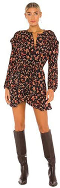 Free People Women’s Floral Long Sleeve Short Shirt Dress  OB1231677