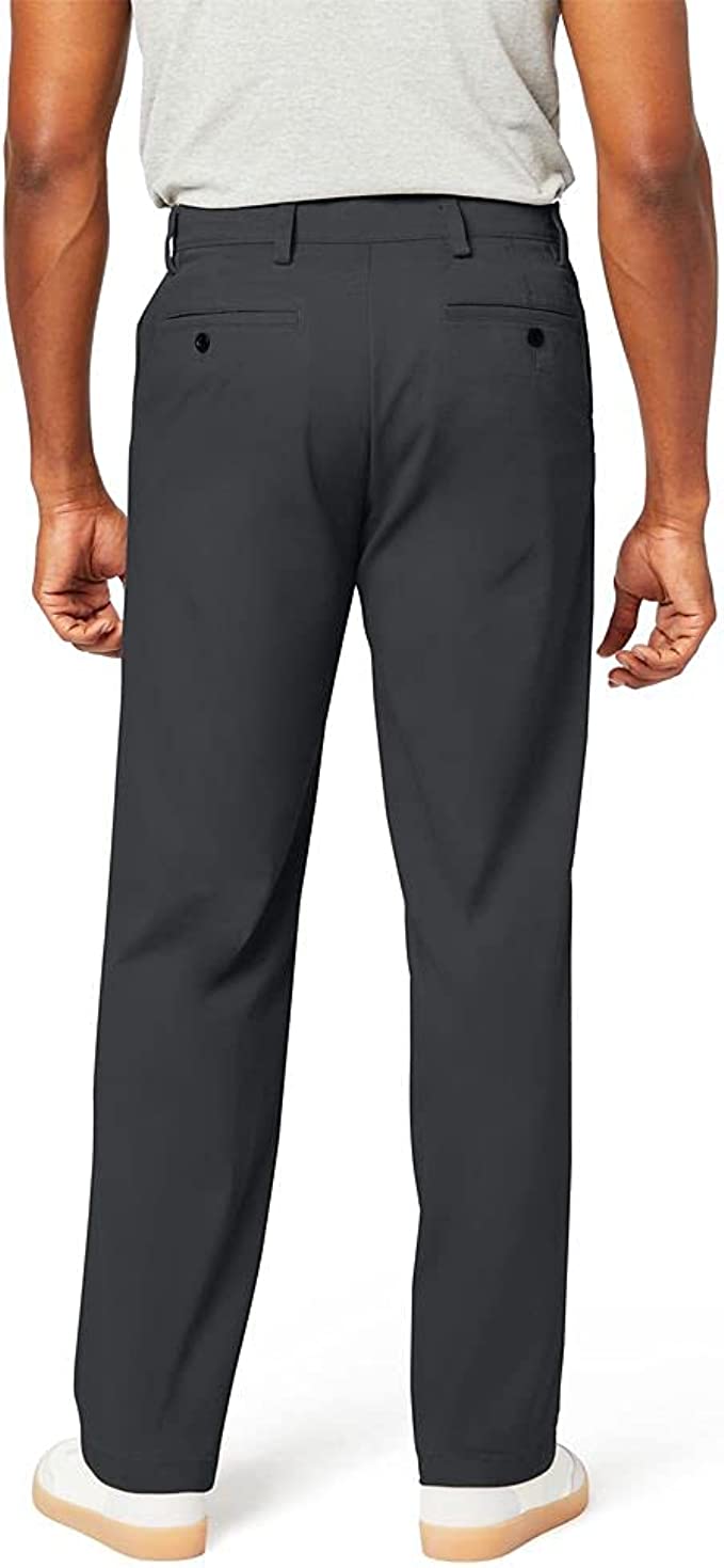 Dockers Relaxed Fit Comfort Khaki Flat Front Pants  Color Steelhead W38xL30