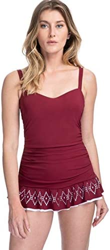 Profile by Gottex Merlot Tutti Frutti Lasercut Swimdress Color Merlot Size 6D