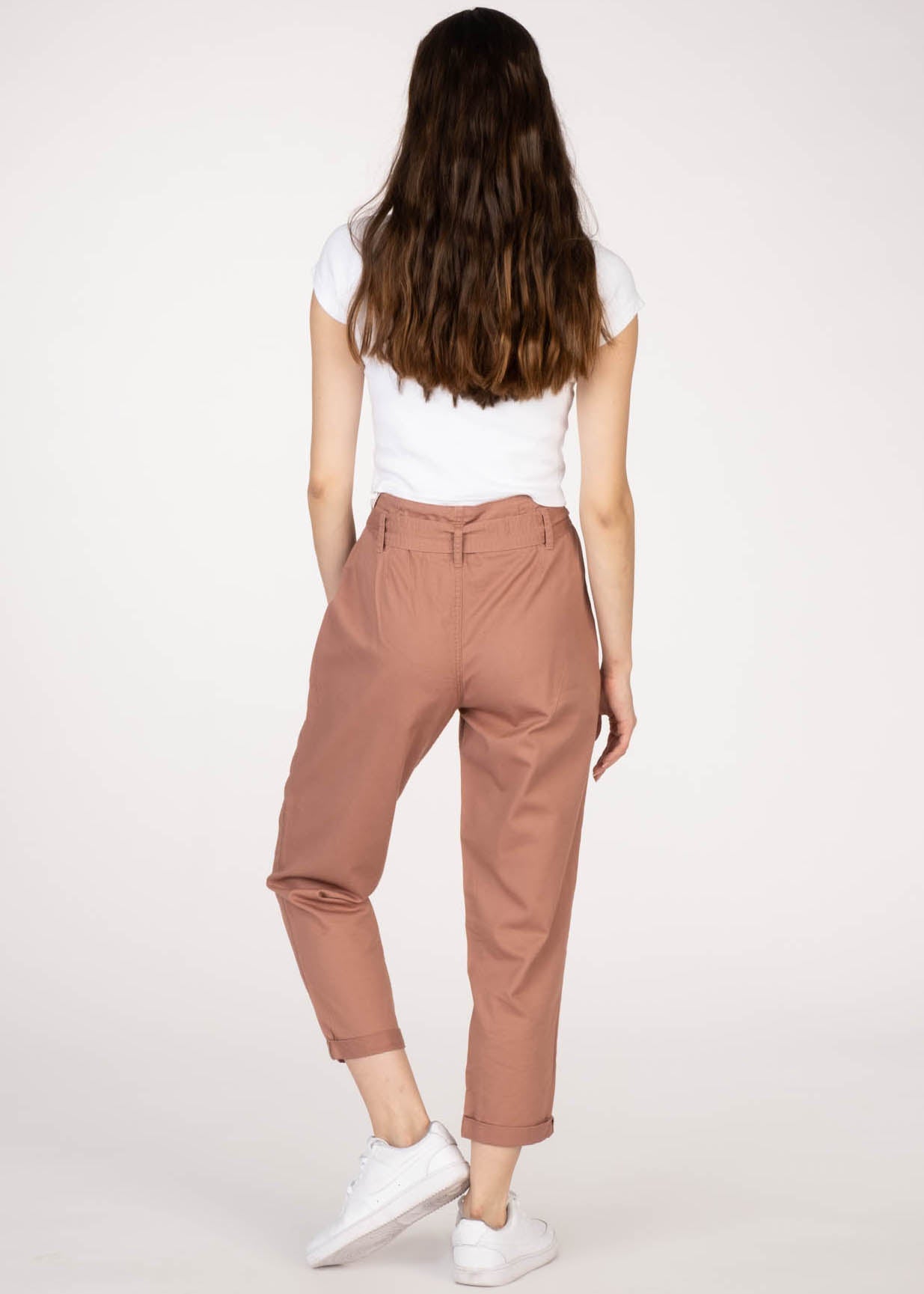Vanilla Star Juniors Lana Pleated Utility Pant W/Self-Tie  Color Brown Size 9