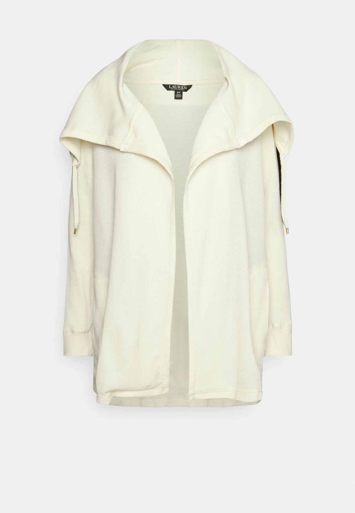 Lauren Ralph Lauren Women's Thermal Waffle-Knit Cardigan  Pale Cream Size XS