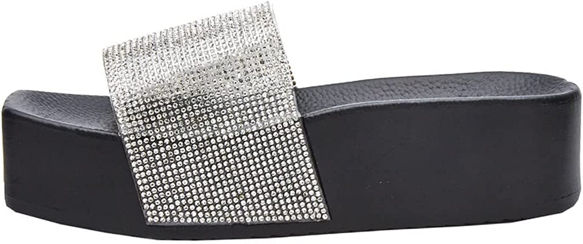 Matisse Beach by Matisse Women's Retreat Rhinestone Platform Sandals  Color Black Synthetic Size 9M