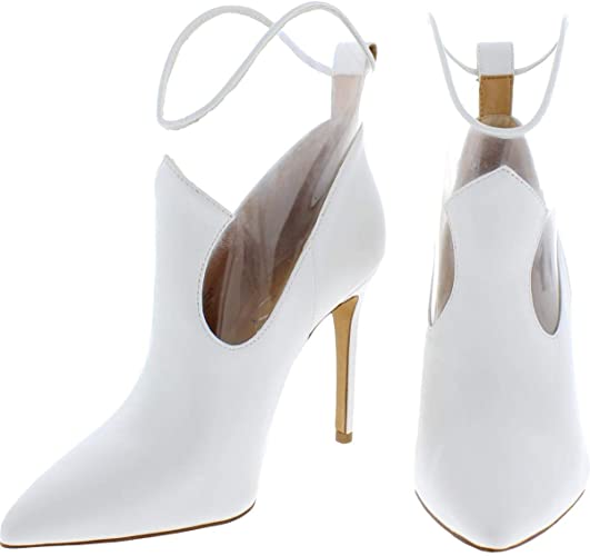 Jessica Simpson Women's Periya Faux Leather Transparent Heeled Western Booties  Color Bright White Size 9.5M