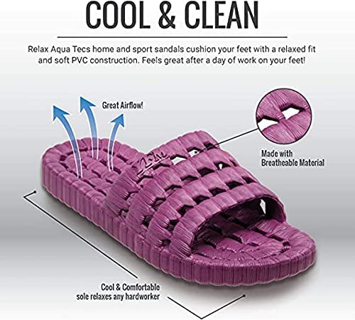 Tecs Womens PVC Lightweight Relax Water Sandals  Color Navy Size 6M