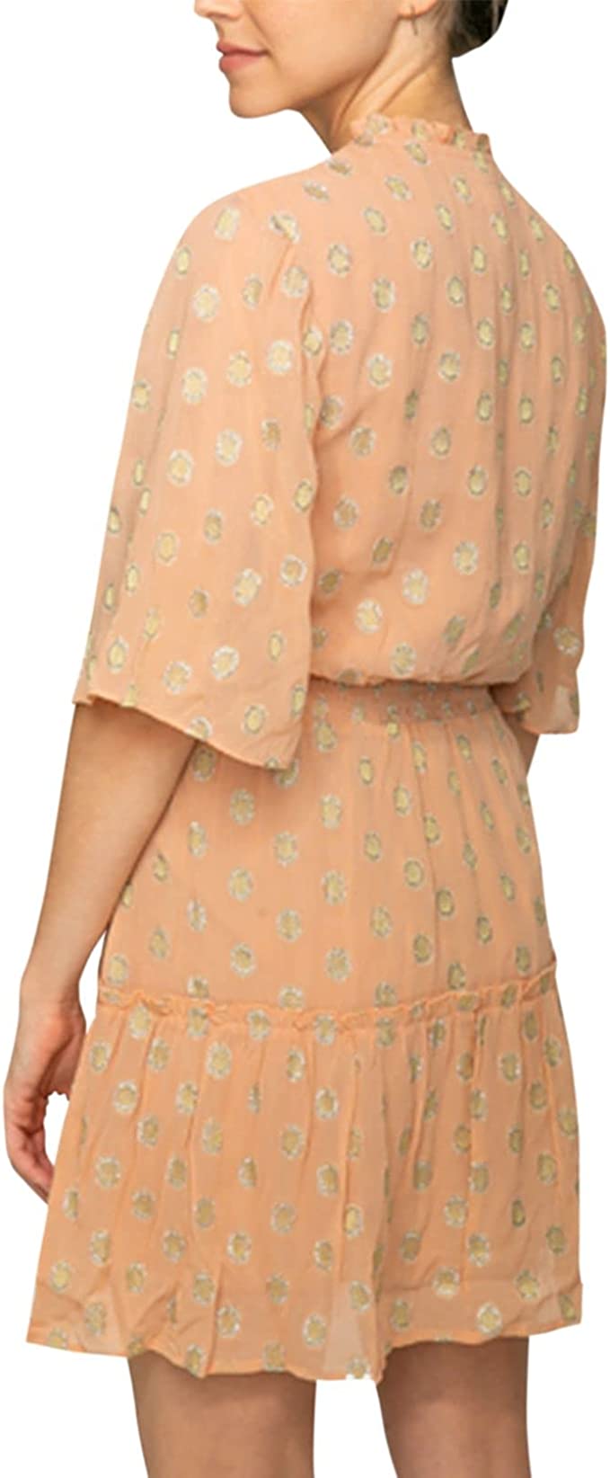 Raga Kenna Metallic-Dot Dress  Color Dusted Rose Size XS