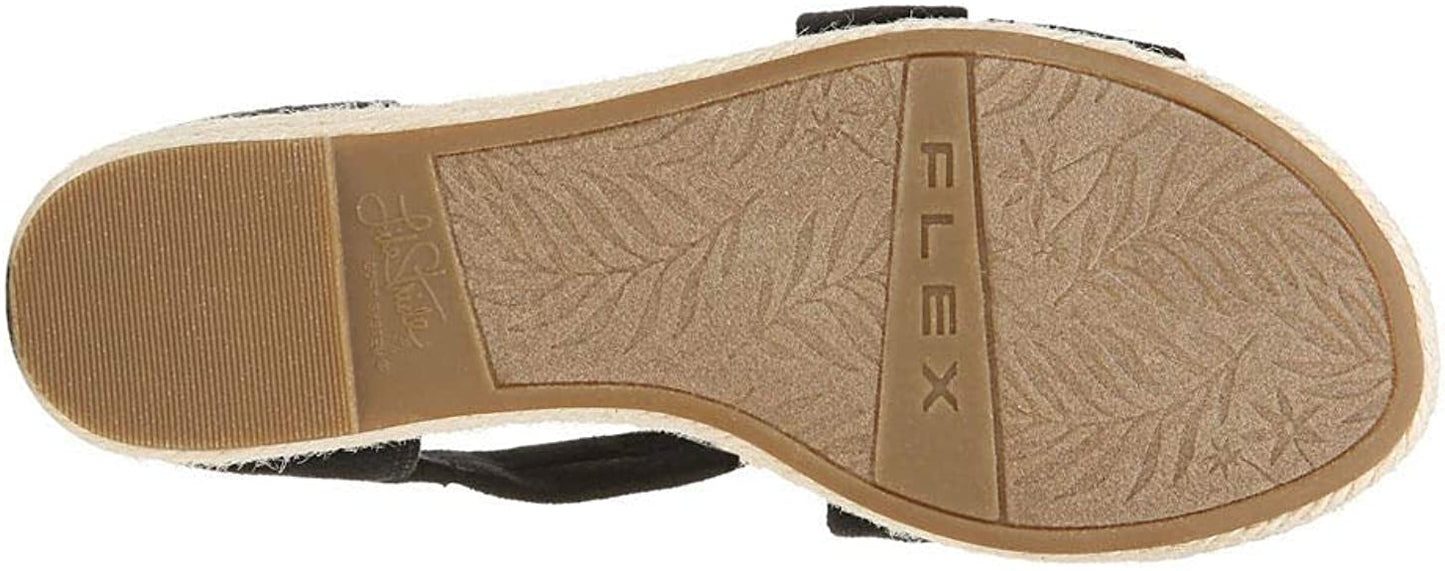 LifeStride Women's Siesta Espadrille Wedge Sandal  Color Black Size 7.5M