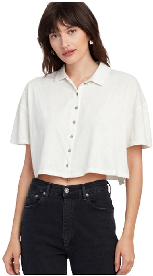 Free People Women’s Weekend Rush Top  Color White Size L
