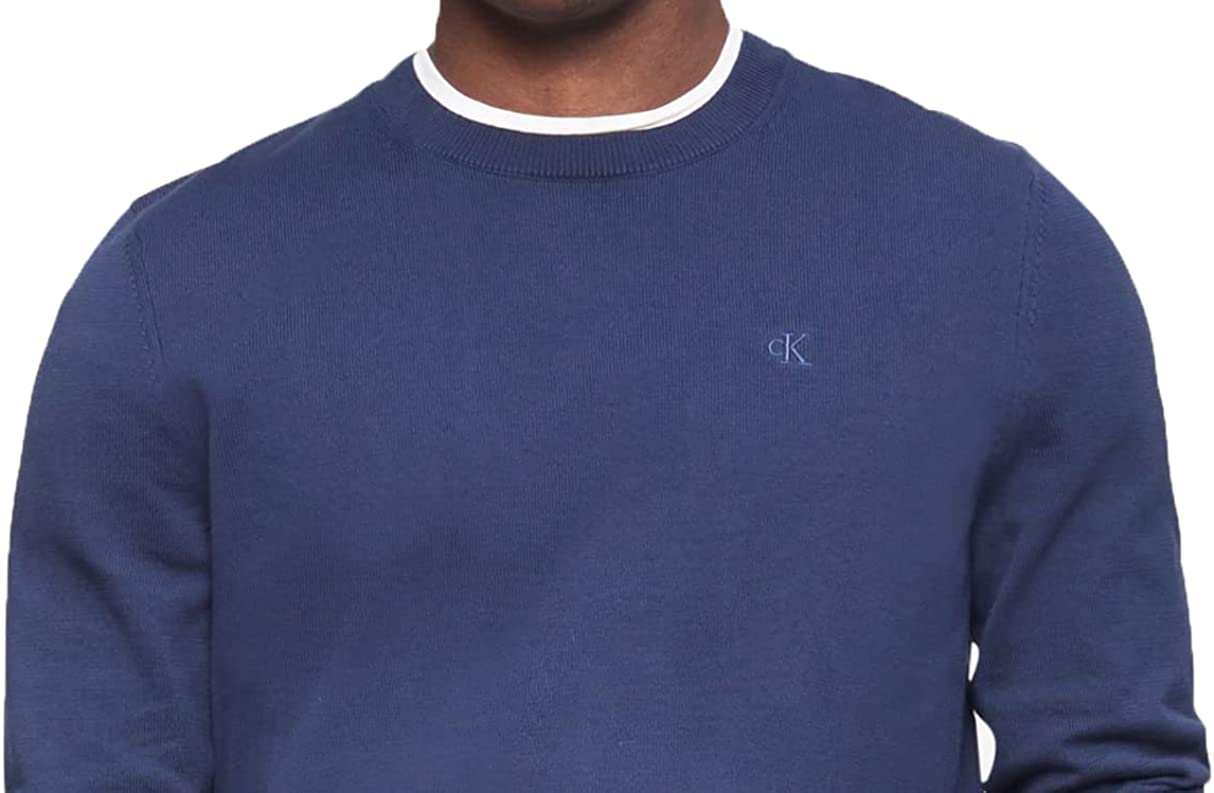Calvin Klein Men's Logo Crewneck Sweater  Color Evening Blue Size XL