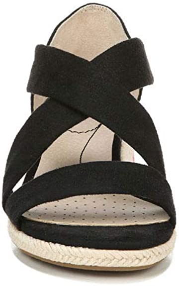 LifeStride Women's Siesta Espadrille Wedge Sandal  Color Black Size 7.5M