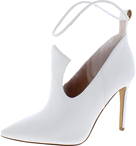 Jessica Simpson Women's Periya Faux Leather Transparent Heeled Western Booties  Color Bright White Size 9.5M