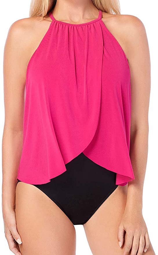 Magicsuit Women's Swimsuit Solid Aubrey High Neckline Soft Cup One Piece Swimsuit Color Blue Size 8